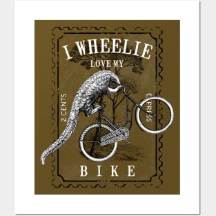 I Wheelie Love my Bike Cycling Pangolins Posters and Art